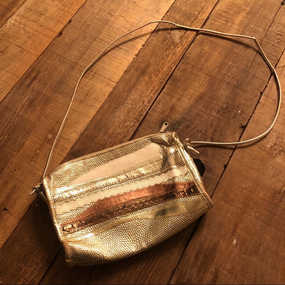 VINTAGE Goodman Metallic Gold Purse - Carlos Falchi design